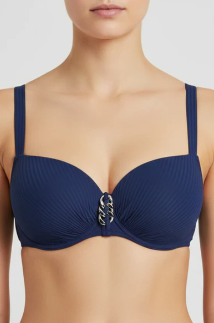 Plavková podprsenka vystužená ANTIGEL (FBB4008-21), Veľkosť 75F, Farba tmavo modrá