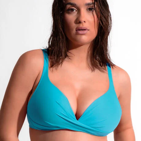 Plavková podprsenka vystužená bez kostíc ANTIGEL (FBB6614-12), Veľkosť 80F, Farba tyrkysová